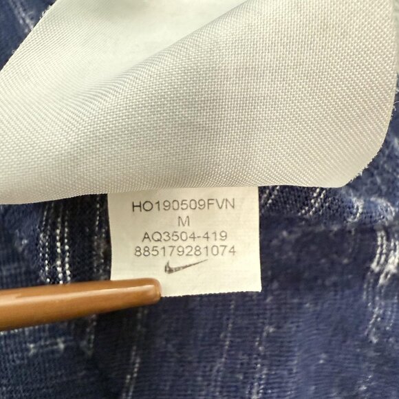 Nike DRI-FIT Hoodie Womens M Legend Veneer Navy Long Sleeve Baseball Spell Out - Picture 6 of 7